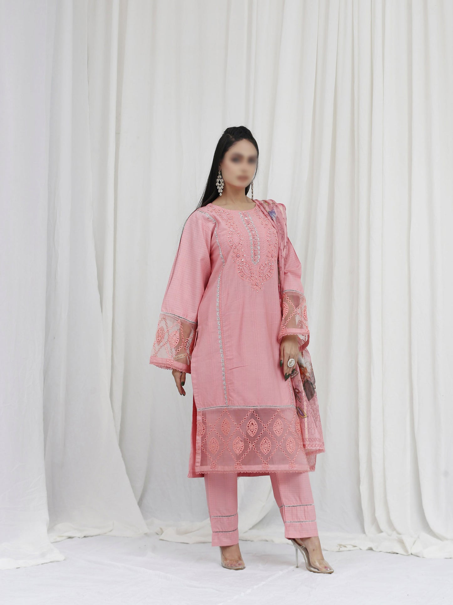 3 Piece stitched Suits Embroidered Suit  ML-07