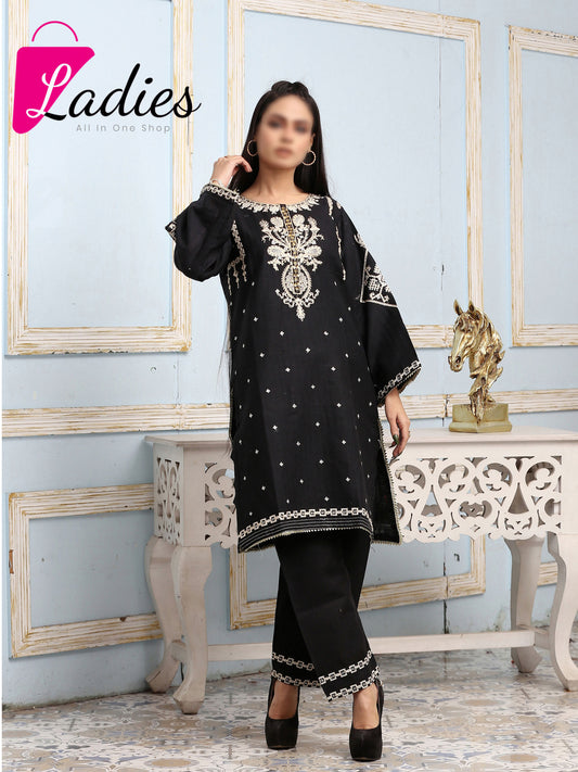 2P Embroidered Suit Lawn Pret ( Shirt / Trouser )  DF-18