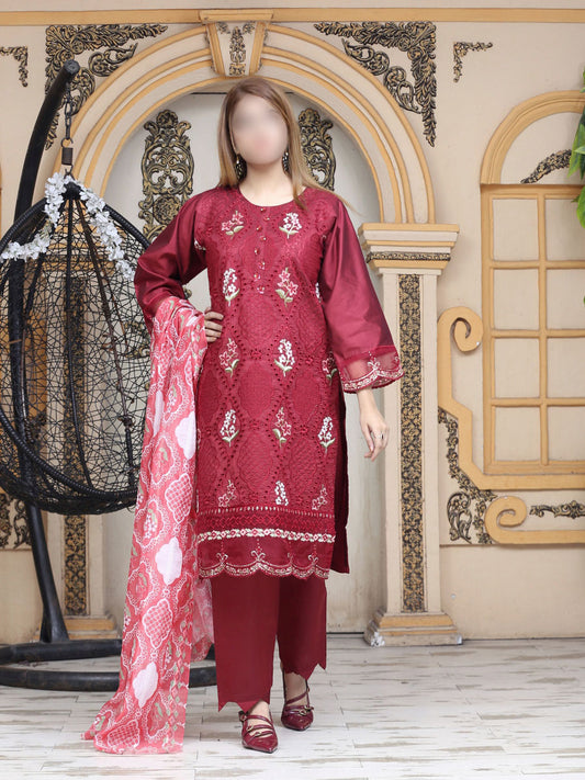 3 Piece stitched  Signature Minakari Lawn Suit - SM-108