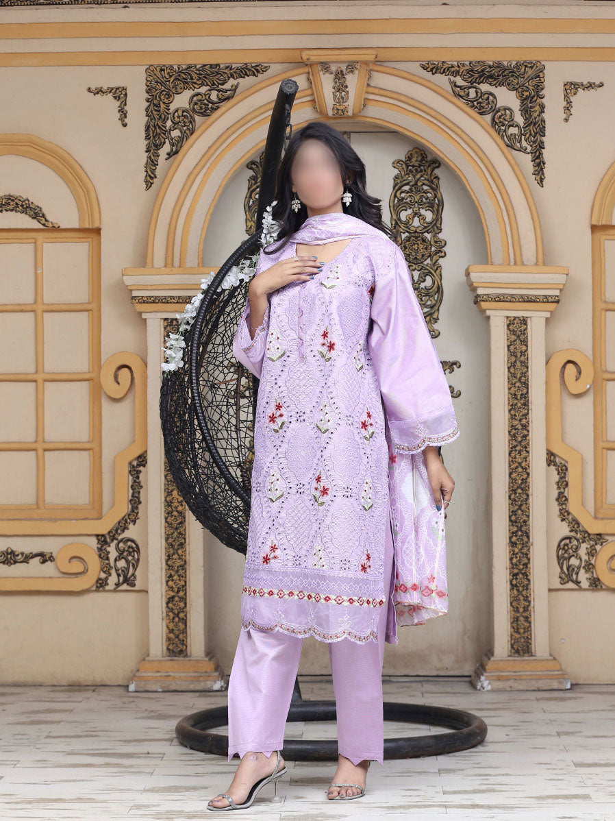 3 Piece stitched  Signature Minakari Lawn Suit - SM-108