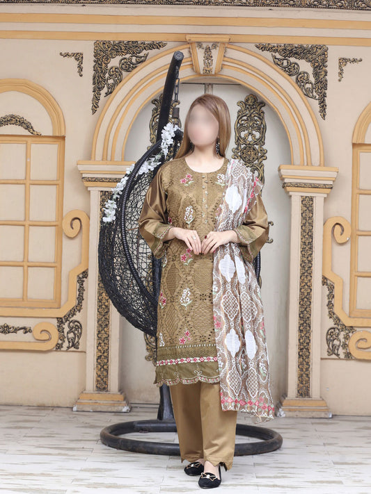 3 Piece stitched  Signature Minakari Lawn Suit - SM-108