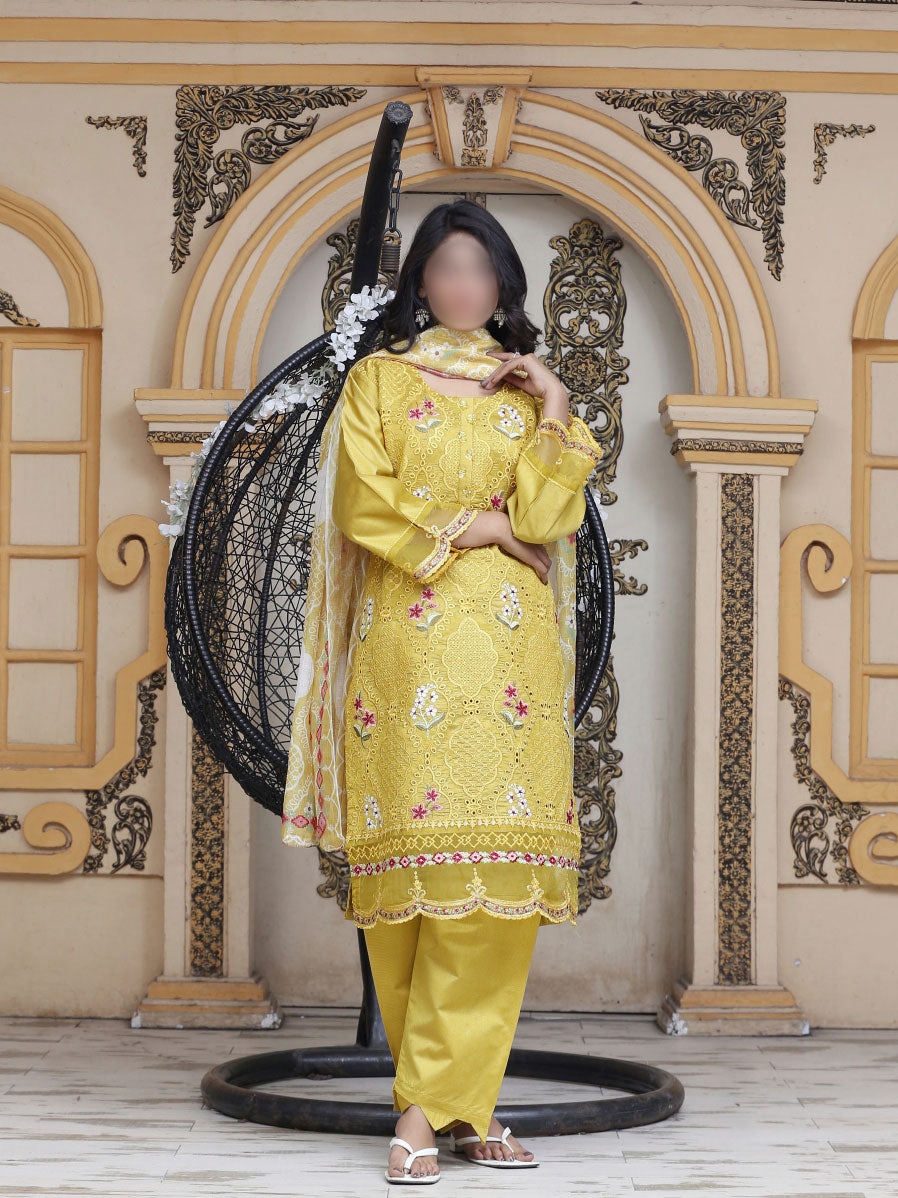 3 Piece stitched  Signature Minakari Lawn Suit - SM-108