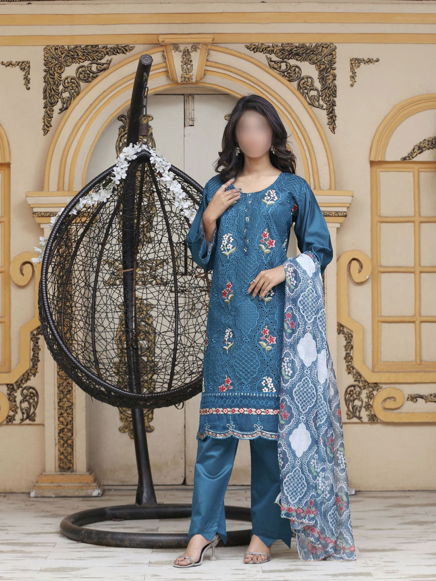 3 Piece stitched  Signature Minakari Lawn Suit - SM-108