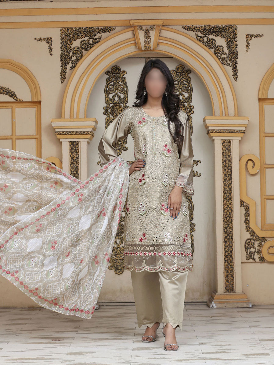 3 Piece stitched  Signature Minakari Lawn Suit - SM-108