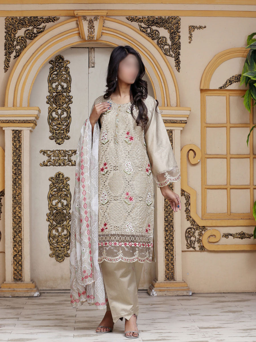 3 Piece stitched  Signature Minakari Lawn Suit - SM-108