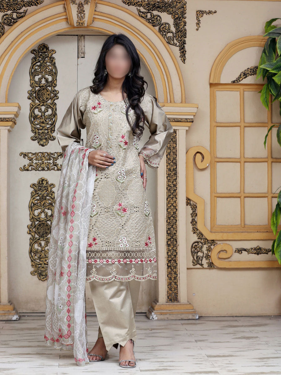 3 Piece stitched  Signature Minakari Lawn Suit - SM-108